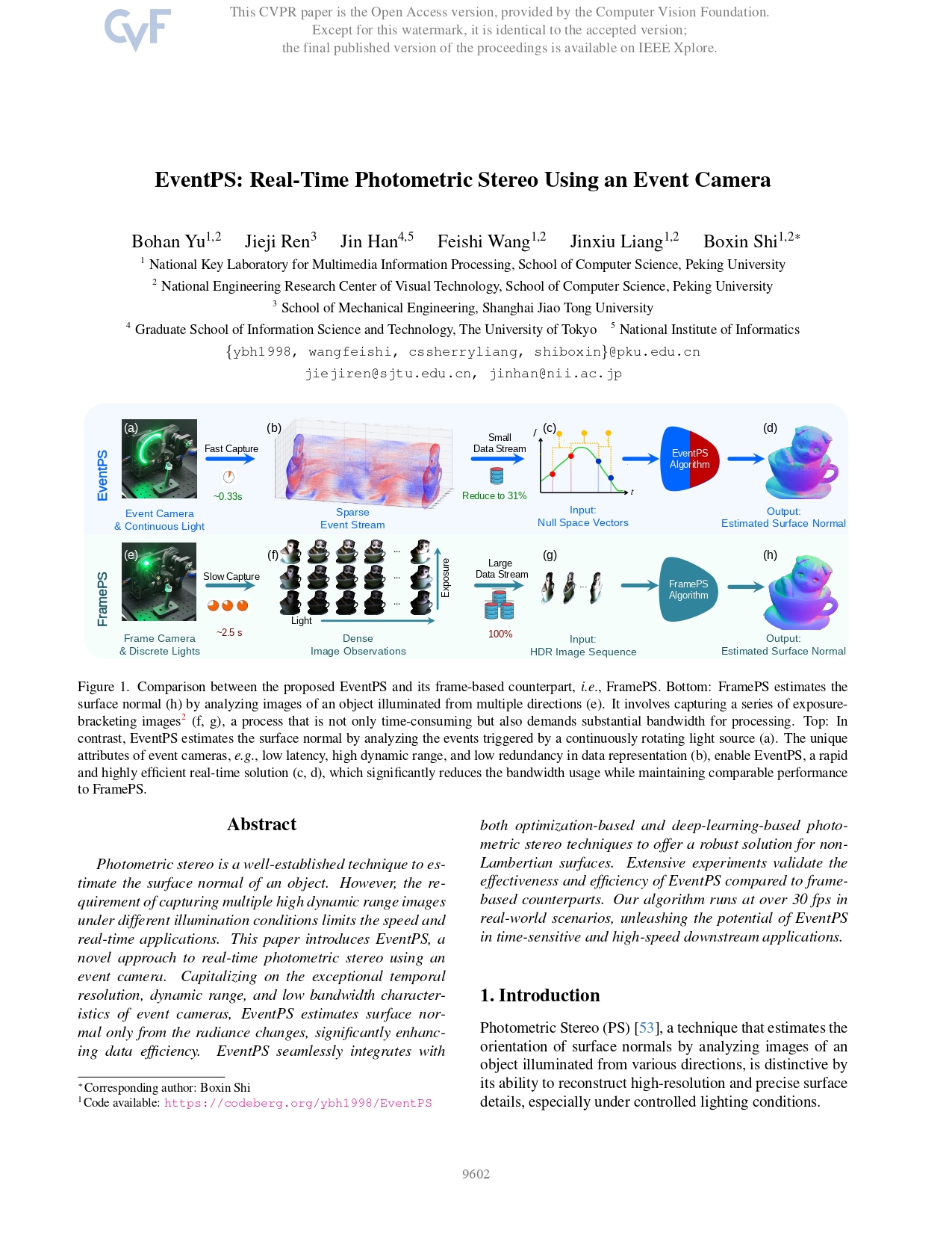 EventPS Real-Time Photometric Stereo Using an Event Camera