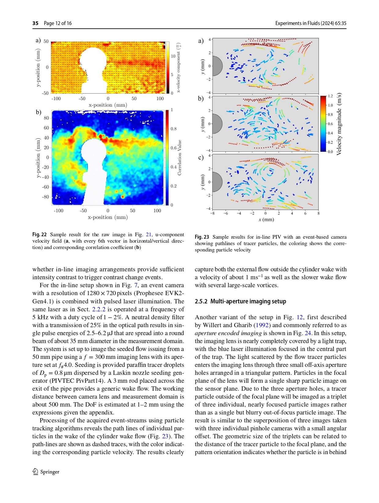 Feasibility study of in-line particle image velocimetry